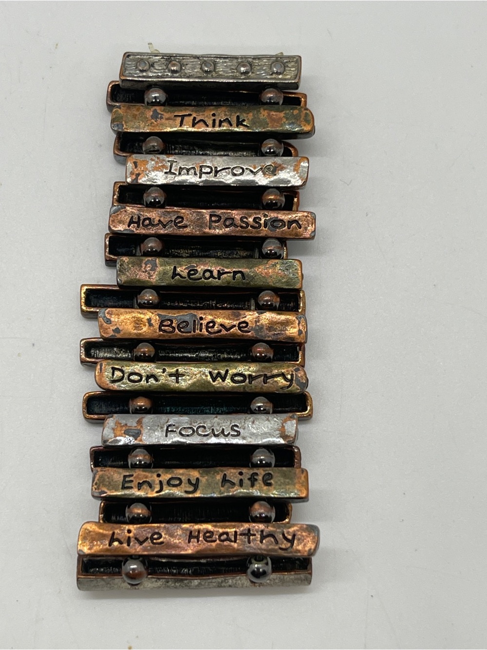 Inspirational Multi-Tone Bar Stretch Bracelet Jewelry | Motivational Reminder